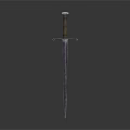 Medieval Style Sword With Decorative Hilt Crossguard And Metal Blade On White Background
